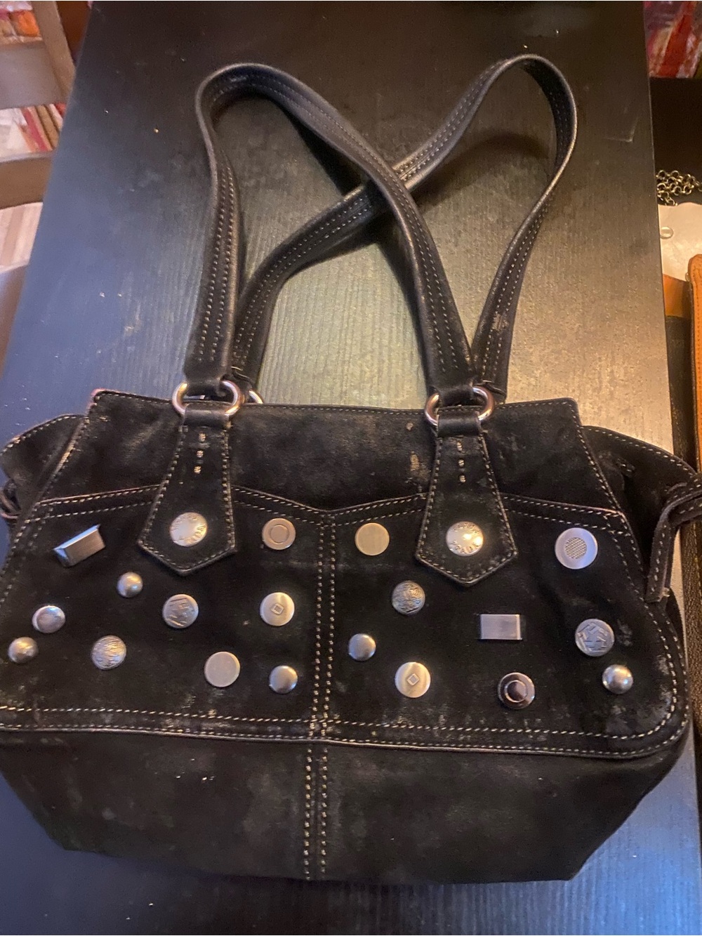 Vintage Prada hardware suede real bag as is 25 years old